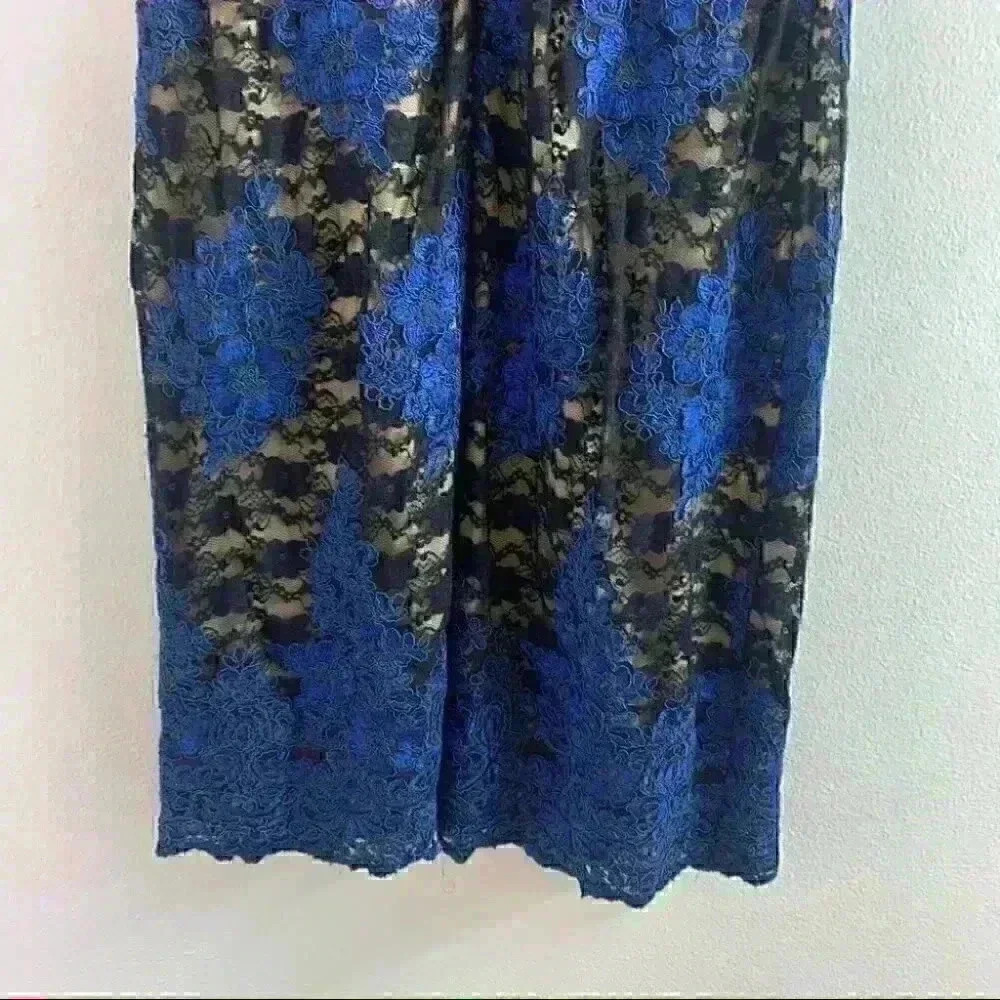 Donna Rocco black blue nude lace sheath dress 10 - Picture 5 of 9